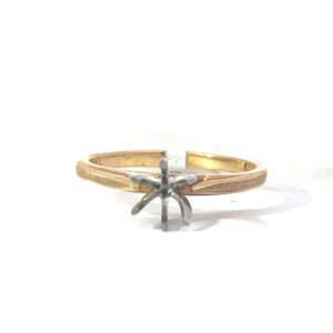 14KT TT ENGAGEMENT RING BRUSHED