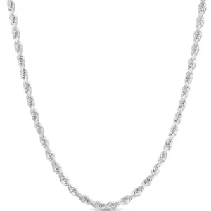 10KT White Gold Diamond Cut Chain - 18" 1.5MM