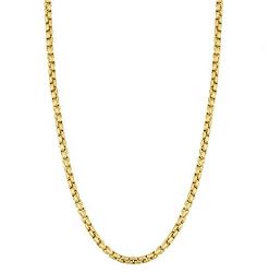 14kt yellow gold round box chain 18" with spring ring
