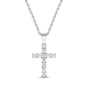 Sterling silver cubic zirconia 16mm cross pendant