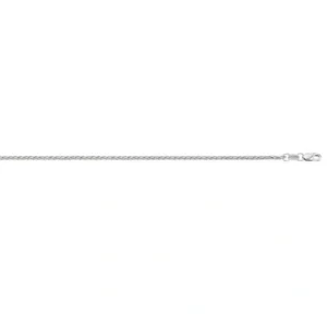 10kt White Gold Diamond Cut Spiga Chain - 18in 1.0mm