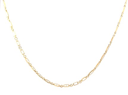 .jpg Sterling Silver baguette cz by yard necklace on adjustable chain 17"