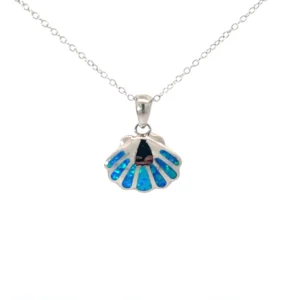 Sterling Silver Blue Opal Charm Bracelet - 7.5