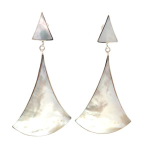 Sterling Silver mother of pearl dangle moveable earring