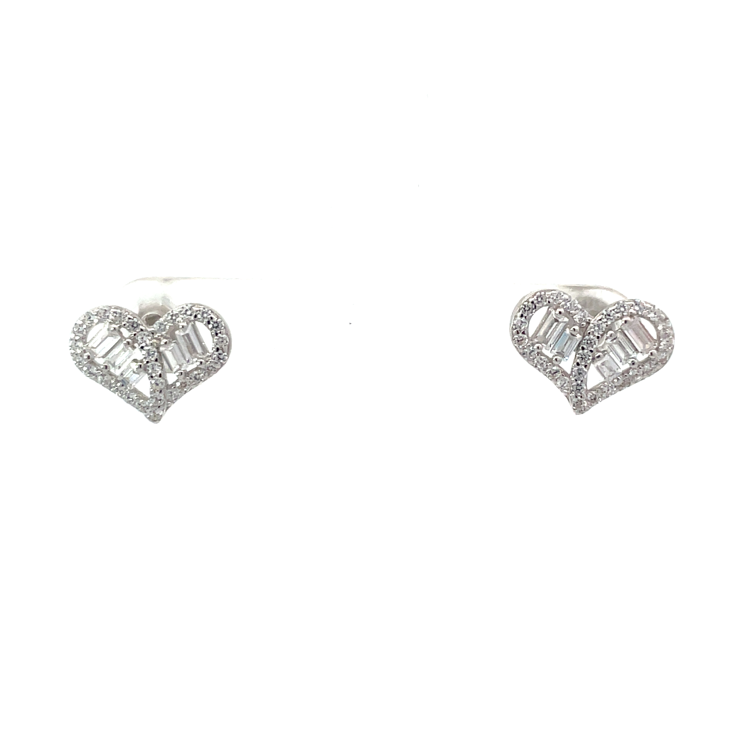 .jpg Sterling Silver heart cubic zirconia cluster stud earring