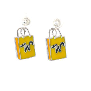 Sterling Silver Wildwood dangle enamel shopping bag earrings