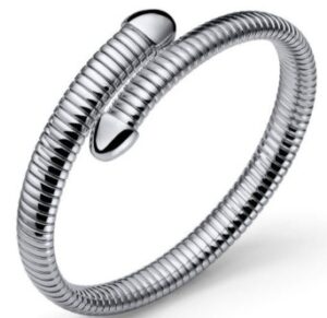 Unoaerre Designer Tubogas Bronze Rhodium Plated Bangle Bracelet- Made In Italy