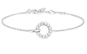 Sterling Silver cubic zirconia interlinked circle bracelet