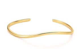 Sterling Silver gold plated wave cuff bracelet