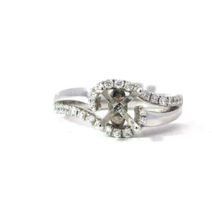 14kt white gold diamond twisted semi mount tw 0.32cts SI, H/I