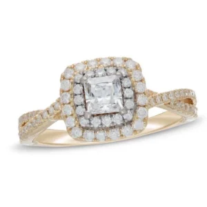14kt Yellow Gold Halo Ring - VS2