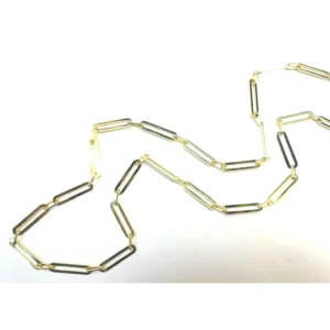 Gold-Plated Sterling Silver Paperclip Necklace - 26