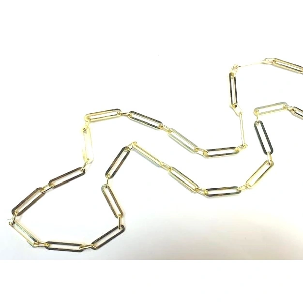 FlatpaperclipY v.webp Gold-Plated Sterling Silver Paperclip Necklace - 26