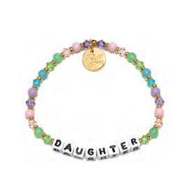 Little Words "Daughter" multi color crystal beaded stretch bracelet