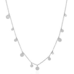 sterling silver dangle disc necklace adjustable