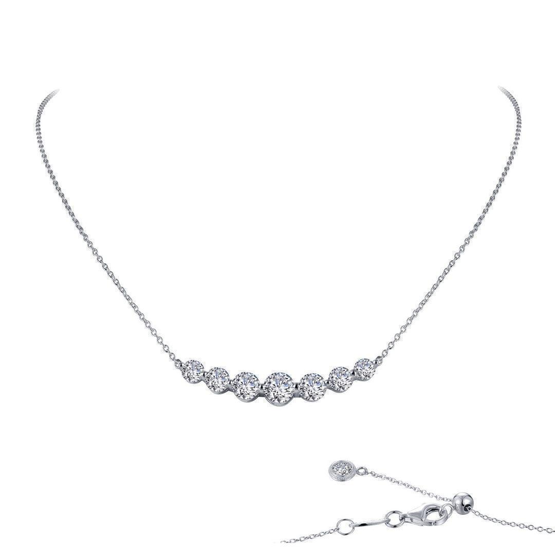 NCLP .jpg S.S. platinum bonded lab grown lassaire diamond 7 symbols of joy bar pendant tw 2.02 cts 18"