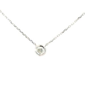 14kt white gold diamond solitaire station necklace tw 0.33cts SI2, near colorless I color on adjustable chain