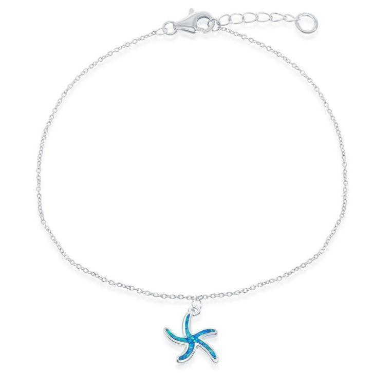 R .jpg Sterling Silver blue inlay created opal anchor ankle bracelet