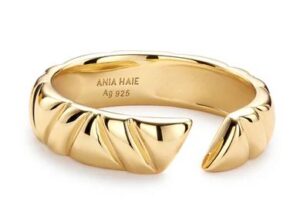 Sterling Silver gold plated irregular twirl adjustable ring