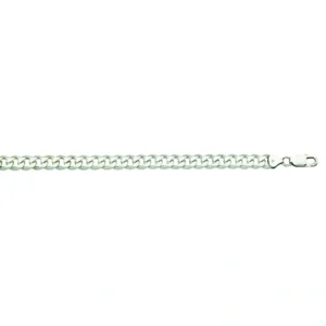 Sterling Silver 7mm Curb Chain 24" - Claw Clasp