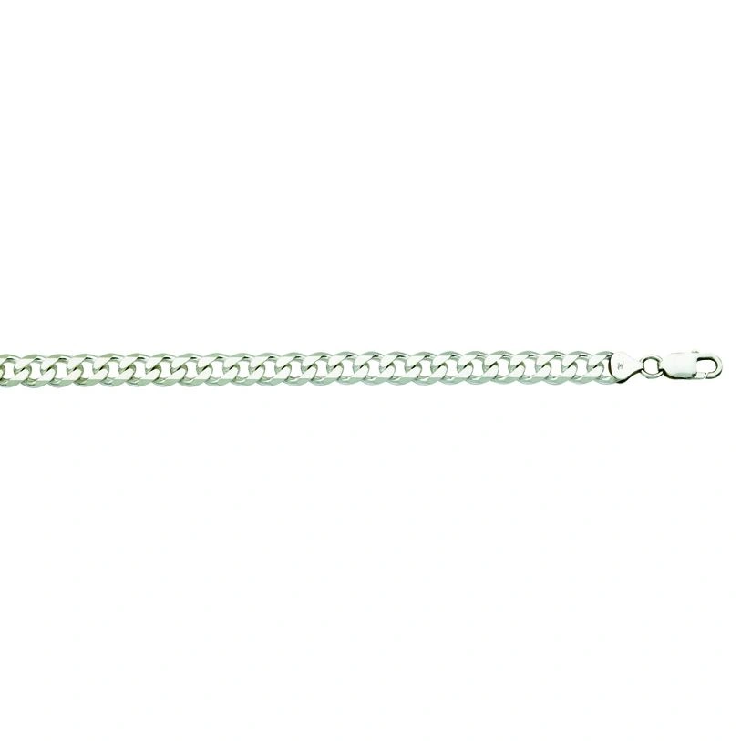 SS v.webp Sterling Silver 7mm Curb Chain 24" - Claw Clasp