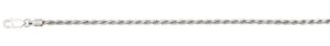 Sterling Silver solid diamond cut rope chian 2.7mm rhod plated 24"