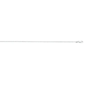 Sterling Silver Rhodium Plated Cable Chain 22" 1.3mm
