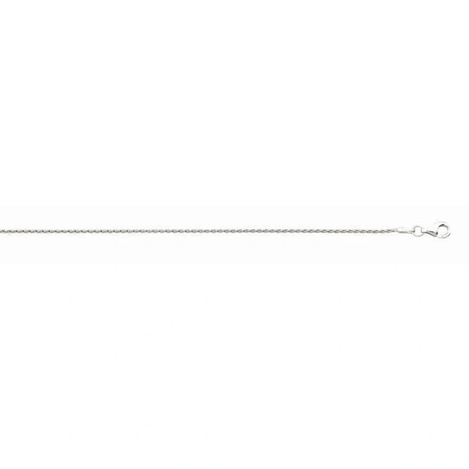 SSR v .webp Rhodium-Plated Sterling Silver Wheat Chain - 16" 1.2mm