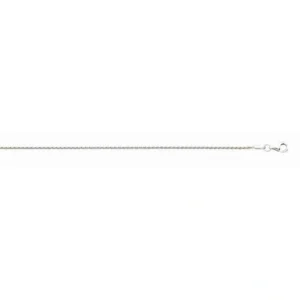 Sterling Silver Wheat Chain 22" Rhodium Plated