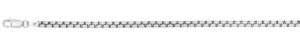 Sterling Silver rhodium plated 3.7mm solid round box chain 20"