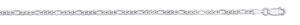 Sterling Silver rhodium plated 2.6mm figaro link chain 20"