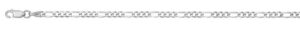 Sterling Silver rhodium plated 3.2mm figaro chain 20"