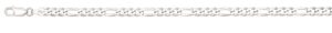 Sterling Silver rhodium plated 4.4mm figaro chain 16"