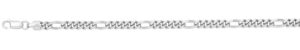 Sterling Silver rhodium plated 4.90mm solid Miami Figaro link chain 20"
