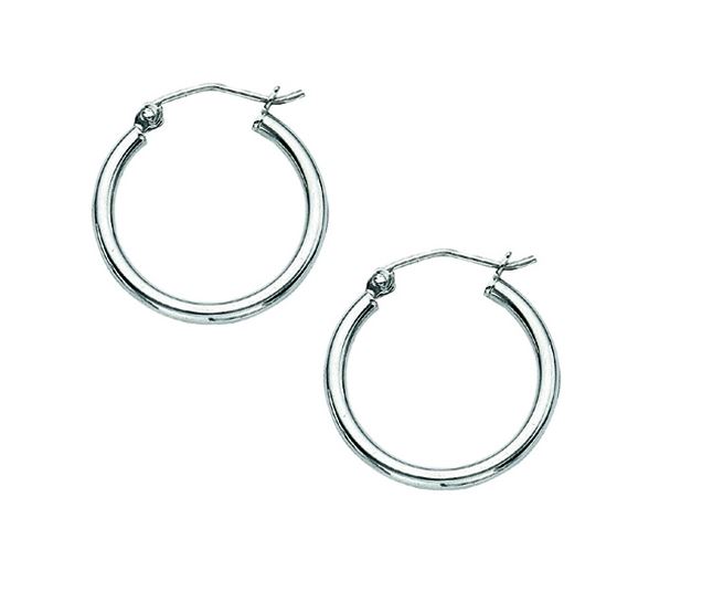 SSr .jpg sterling silver shiny 2mm polished rhod plated hoop earring