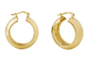 Unoaerre Desginer 25mm Wide Hoop Brass Gold Plated Earring Made In Italy