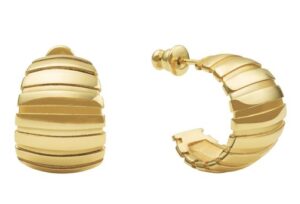 UNOAERRE Designer Textured Earring Bronze Gold Plated - Made in Italy