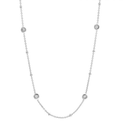 beaded cz by yard .jpg Sterling Silver cz beaded by the yard necklace rhod plated 36"