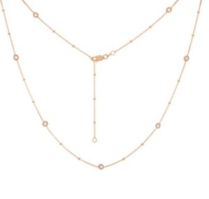 sterling silver gold plated beaded cz by the yard chain 18"