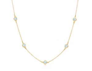 Sterling Silver cz by the yard necklace 36" with claw catch rhod plated