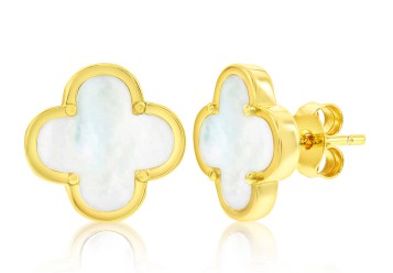 d .jpg Sterling Silver gold plated mother of pearl stud earring