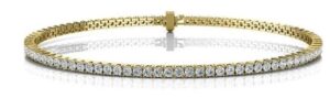 14kt yellow gold diamond tennis bracelet with foldover safety tw 2.00cts promotional