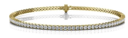 diamond tennis .jpg 14kt yellow gold diamond tennis bracelet with foldover safety tw 2.00cts promotional