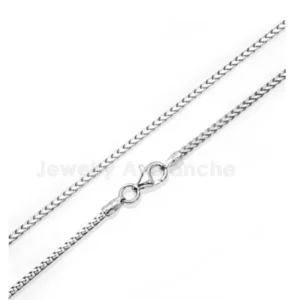 Rhodium Plated Sterling Silver Franco Chain 20" - 1.5mm