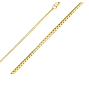 10K Yellow Gold Box Chain Necklace - 16 Inch 0.8mm