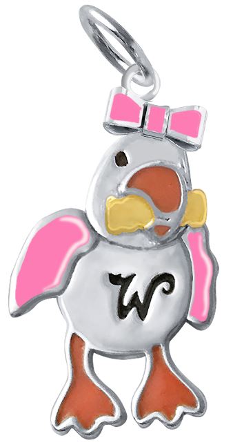 lady seagull charm .jpg Sterling Silver Wildwood enamel Lady Sandy Seagull on wildwood hanger
