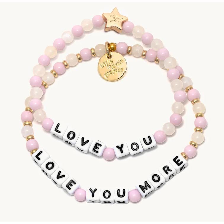 mm lov swt .jpg Little Words stretch bracelet Mommy and Me "Love you" & "Love you more"