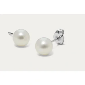 Sterling Silver Pearl Stud Earrings