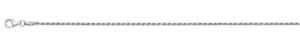 sterling silver diamond cut solid 1.4mm rope chain rhodium finished 20" claw catch