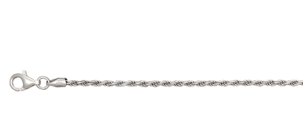 ssr .png Sterling Silver rhodium plated 1.8mm solid diamond cut rope chain 26" long